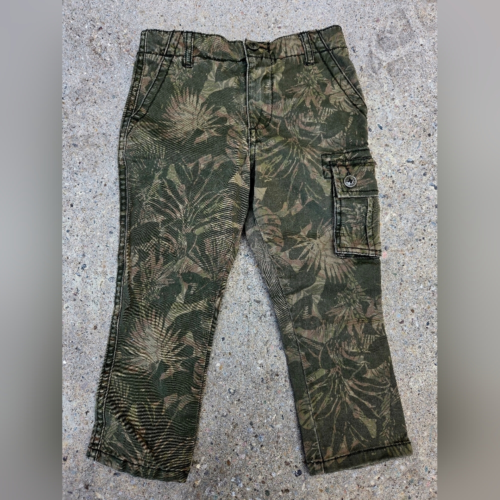 Lucky Brand Olive Green Tropical Print Cargo Pants